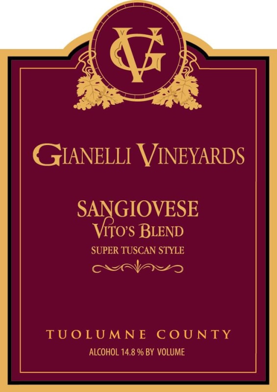 Gianelli Vineyards Vitos Blend Sangiovese 2010 Front Label