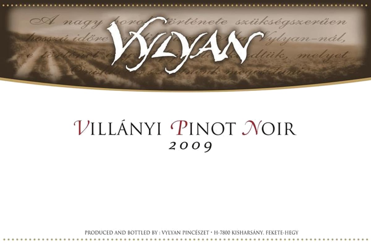 Vylyan Vineyards & Winery Pinot Noir 2009 Front Label