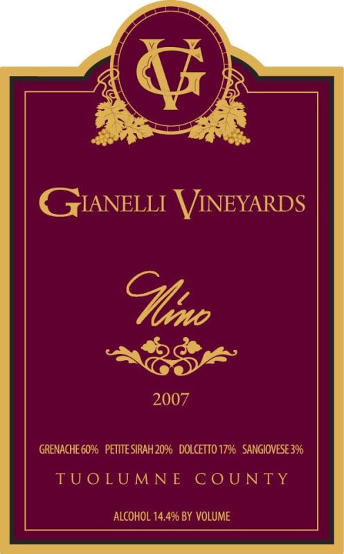 Gianelli Vineyards Nino Red 2007 Front Label