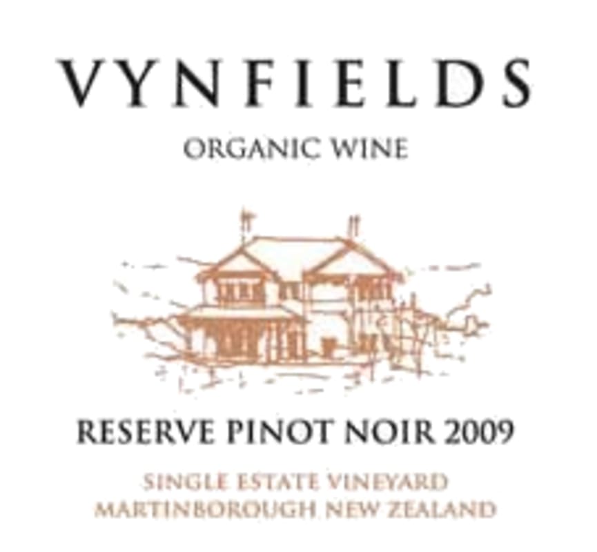 Vynfields Martinborough Reserve Pinot Noir 2009 Front Label