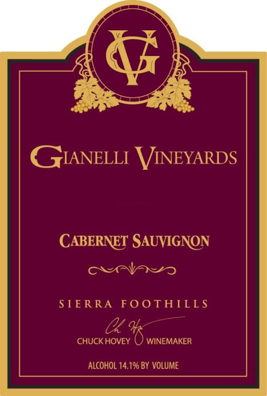 Gianelli Vineyards Cabernet Sauvignon 2012 Front Label