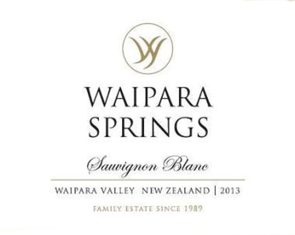 Waipara Springs Sauvignon Blanc 2013 Front Label