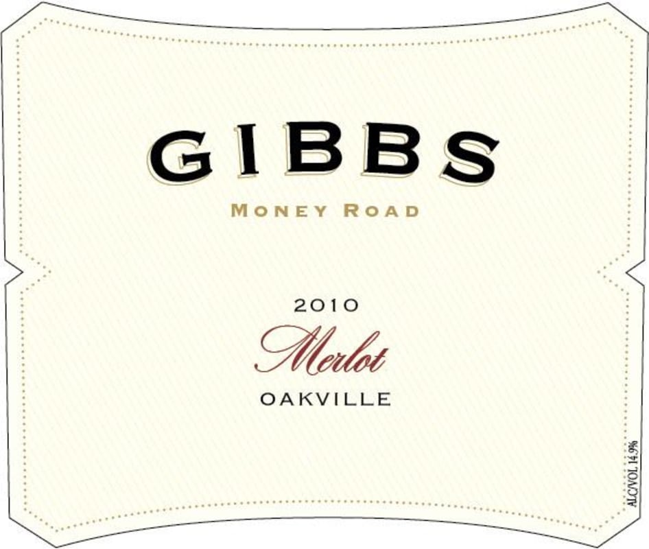 Gibbs - Napa Valley Money Road Merlot 2010 Front Label