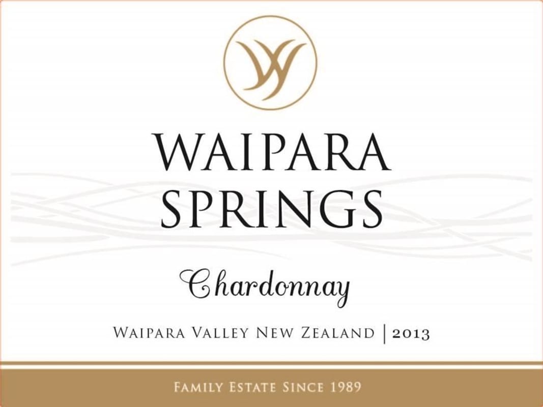Waipara Springs Chardonnay 2013 Front Label