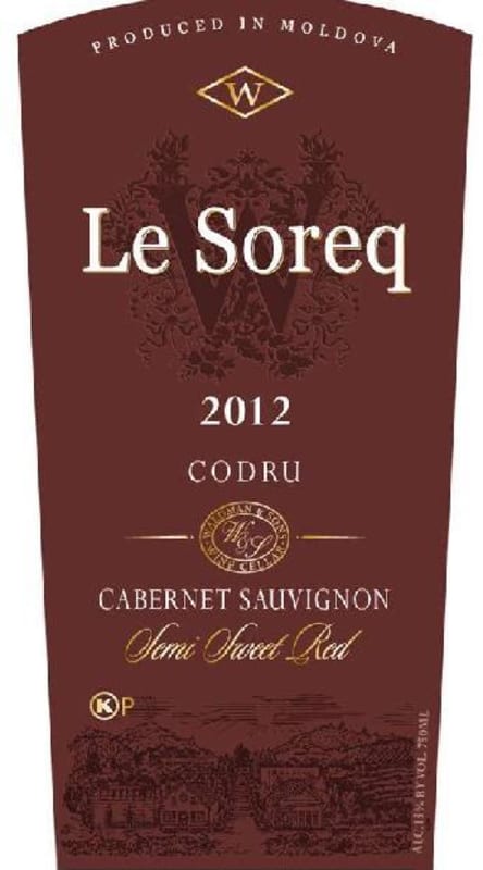 Waldman & Sons Le Soreq Cabernet Sauvignon 2012 Front Label