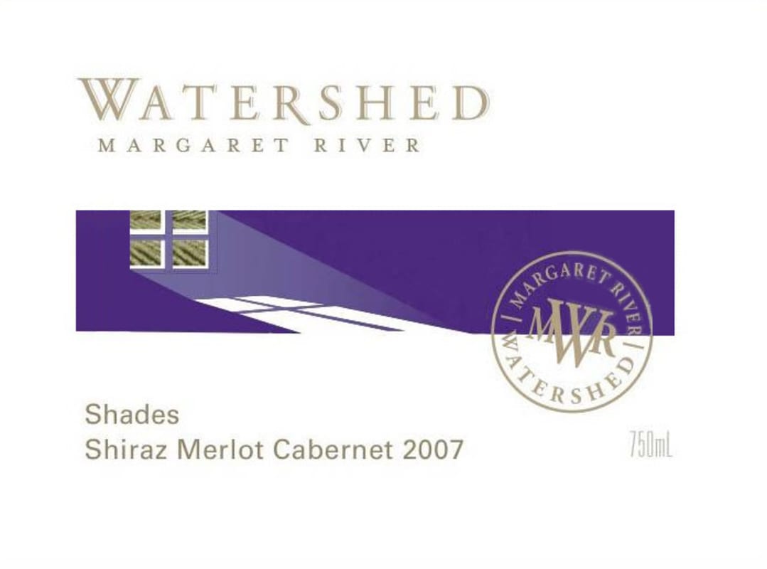 Watershed Premium Wines Shades Shiraz Merlot Cabernet 2007 Front Label