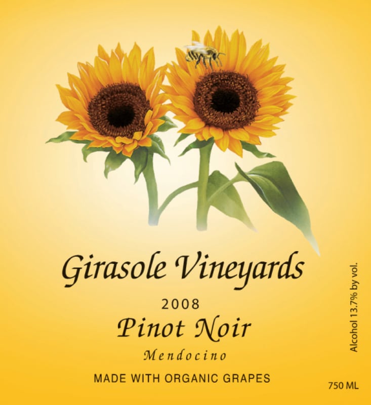 Girasole Vineyards Pinot Noir 2008 Front Label
