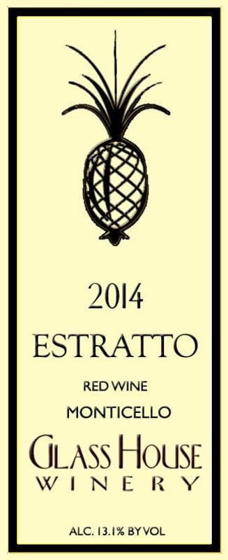 Glass House Winery Estratto 2014 Front Label