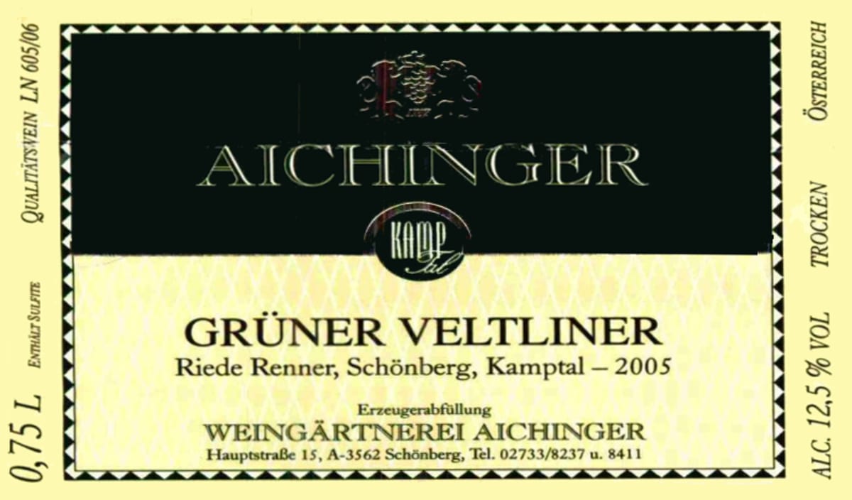 Weingartnerei Aichinger Gruner Veltliner 2005 Front Label
