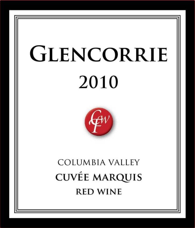 Glencorrie Winery Cuvee Marquis 2010 Front Label