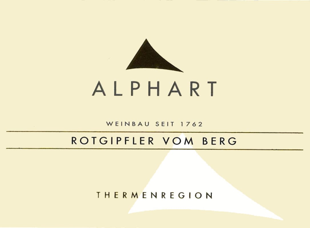 Weingut Alphart Vom Berg Rotgipfler 2015 Front Label