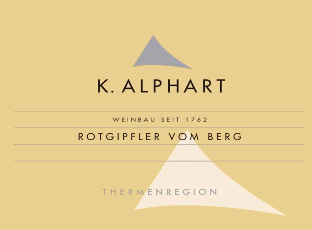 Weingut Alphart Vom Berg Rotgipfler 2012 Front Label