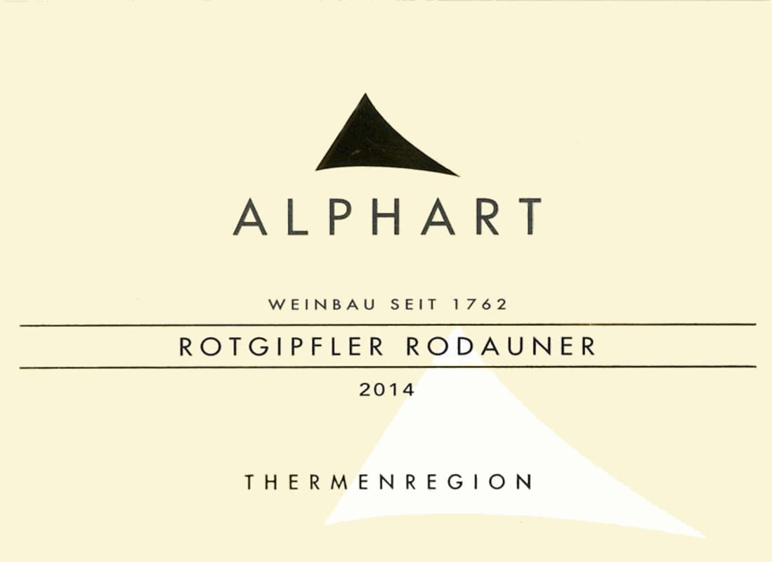 Weingut Alphart Rodauner Rotgipfler 2014 Front Label