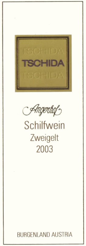 Weingut Angerhof Tschida Schilfwein Zweigelt 2003 Front Label