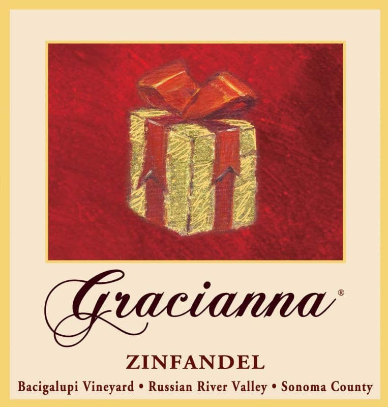 Gracianna Winery Bacigalupi Vineyard Zinfandel 2012 Front Label