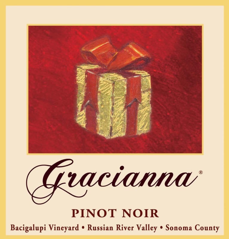 Gracianna Winery Bacigalupi Vineyard Pinot Noir 2012 Front Label