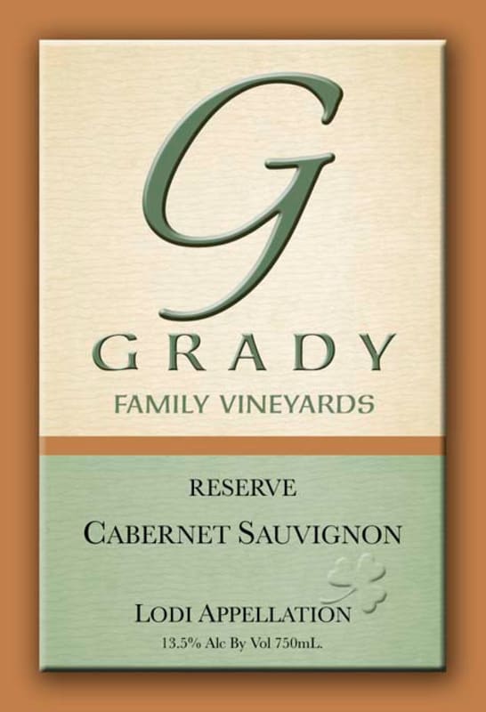 Grady Family Vineyards Reserve Cabernet Sauvignon 2009 Front Label
