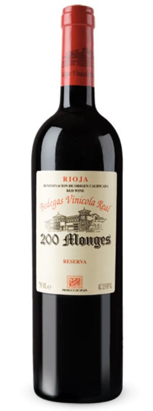 Bodegas Vinicola Real 200 Monges Reserva 2009 Front Bottle Shot