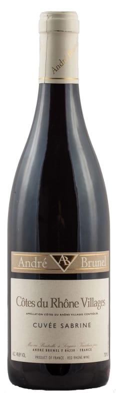 Andre Brunel Cotes du Rhone Villages Cuvee Sabrine 2015 Front Bottle Shot