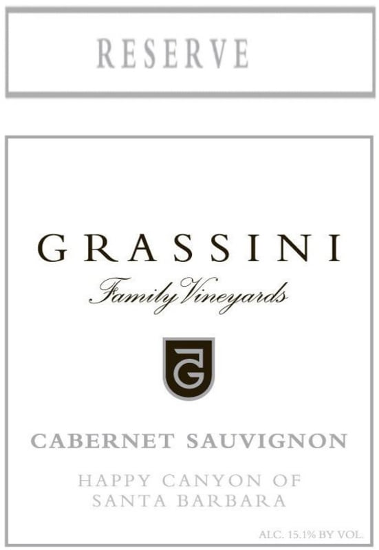 Grassini Family Vineyards and Winery Estate Reserve Cabernet Sauvignon 2010 Front Label