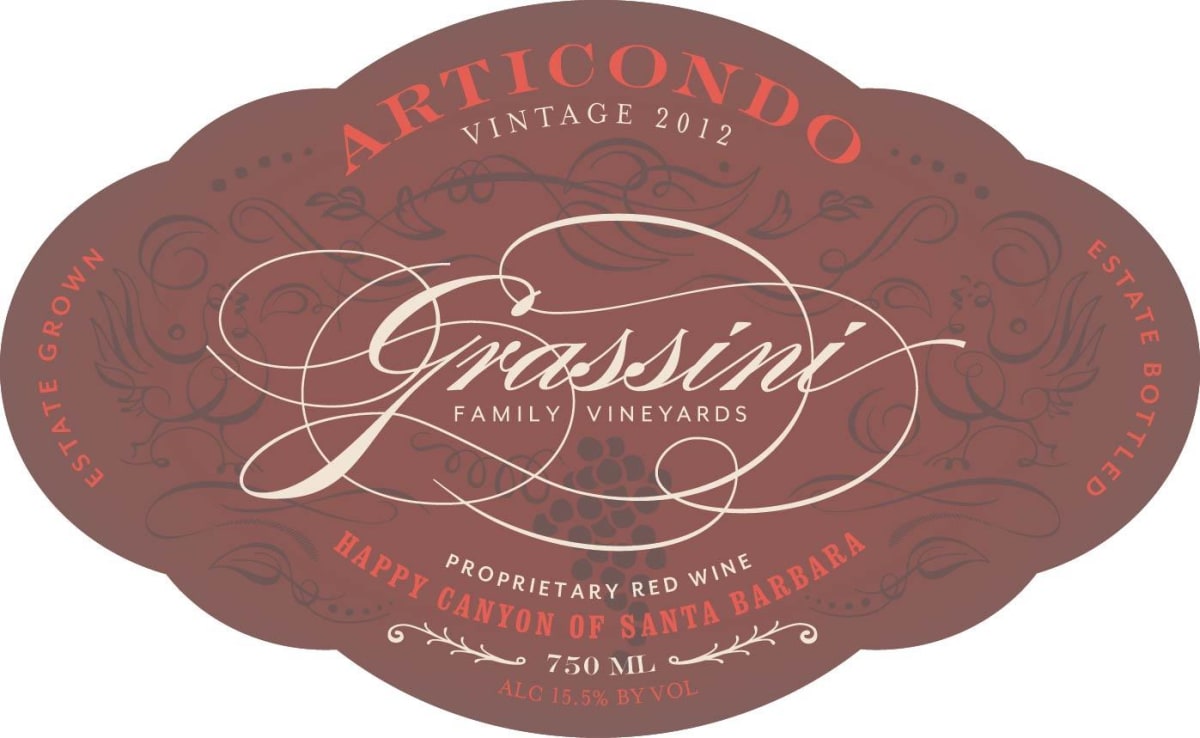 Grassini Family Vineyards and Winery Articondo 2012 Front Label