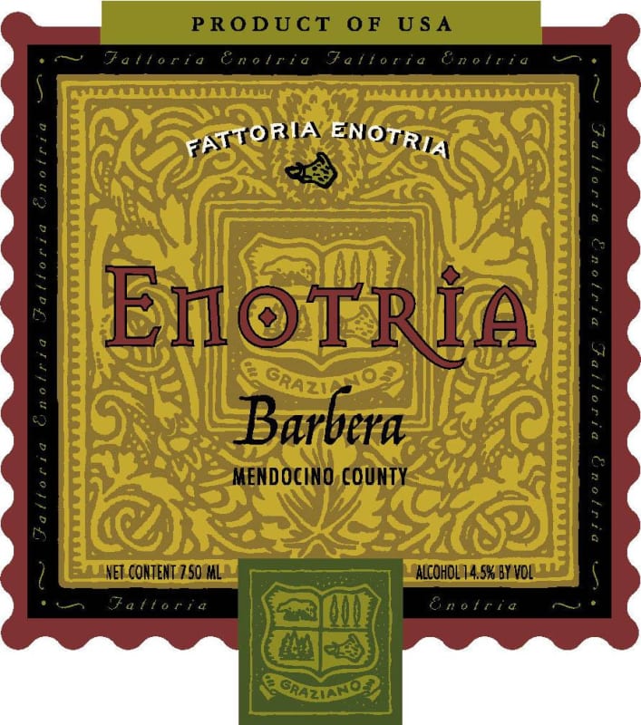 Graziano Enotria Barbera 2011 Front Label