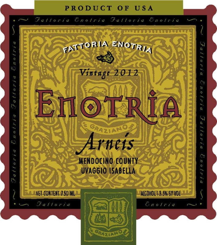 Graziano Enotria Arneis 2012 Front Label