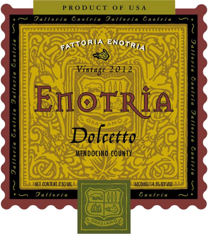 Graziano Enotria Dolcetto 2012 Front Label