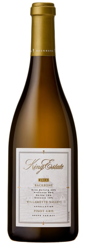 King Estate Backbone Pinot Gris 2016 Front Bottle Shot