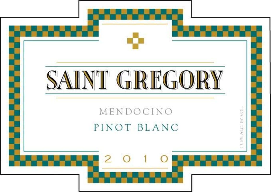 Graziano Saint Gregory Pinot Blanc 2010 Front Label