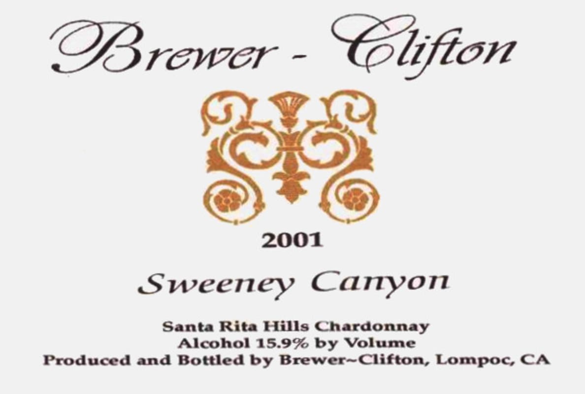 Brewer-Clifton Sweeney Canyon Chardonnay 2001 Front Label