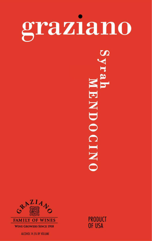 Graziano Syrah 2012 Front Label