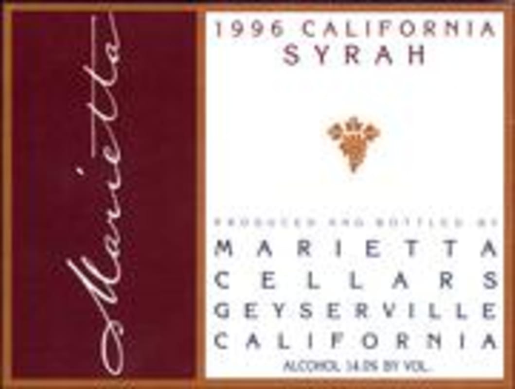 Marietta Cellars Syrah 1996 Front Label