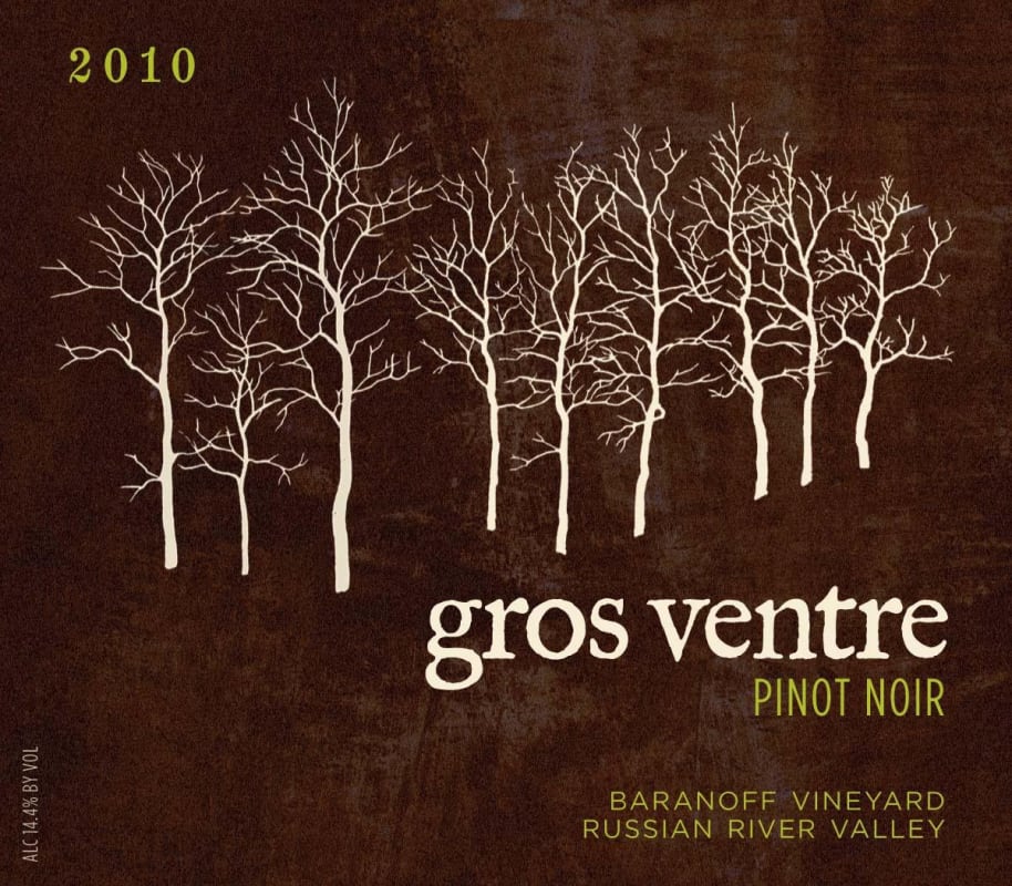 Gros Ventre Cellars Baranoff Vineyard Pinot Noir 2010 Front Label