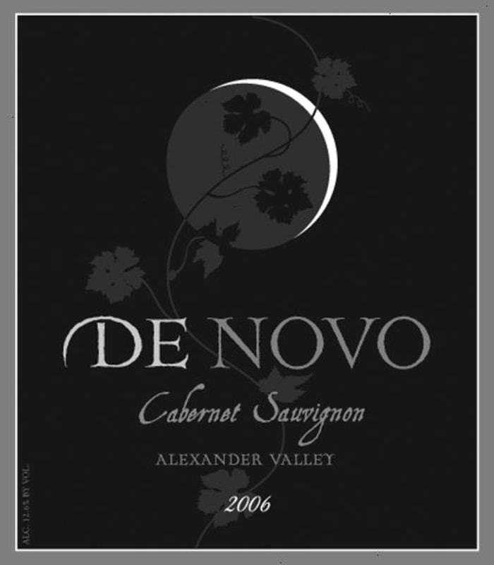 De Novo Wines aCure eSTATE Vineyard Cabernet Sauvignon 2006 Front Label