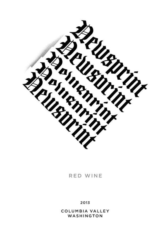 Guardian Cellars Newsprint Red 2013 Front Label