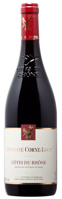 Domaine Corne Loup Cotes du Rhone Rouge 2016 Front Bottle Shot
