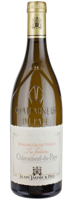 Domaine Grand Veneur La Fontaine Chateauneuf-du-Pape Blanc 2017 Front Bottle Shot