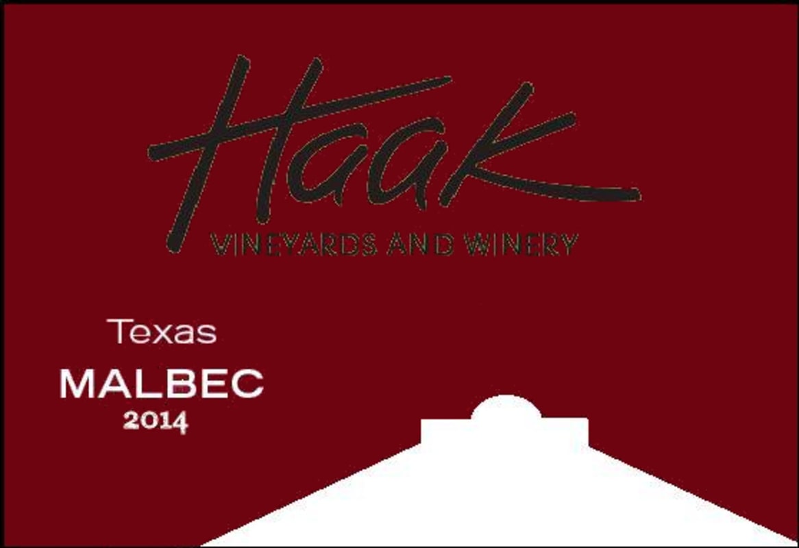 Haak Vineyard & Winery Malbec 2014 Front Label