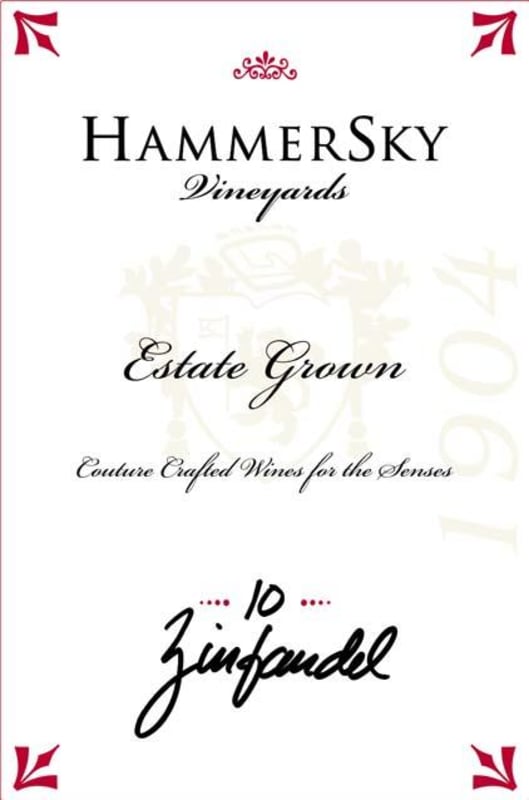 HammerSky Vineyards & Inn Zinfandel 2010 Front Label