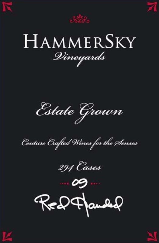 HammerSky Vineyards & Inn Red Handed 2009 Front Label