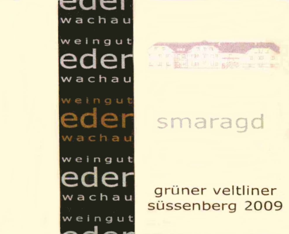 Weingut Eder Wachau Sussenberg Smaragd Gruner Veltliner 2009 Front Label