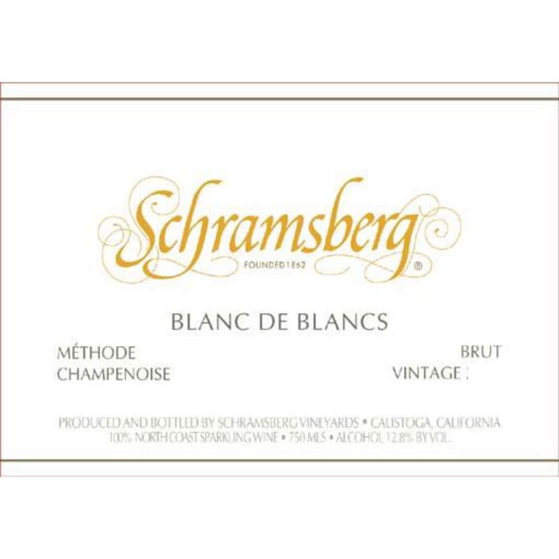 Schramsberg Blanc de Blancs (375ML half-bottle) 1998 Front Label