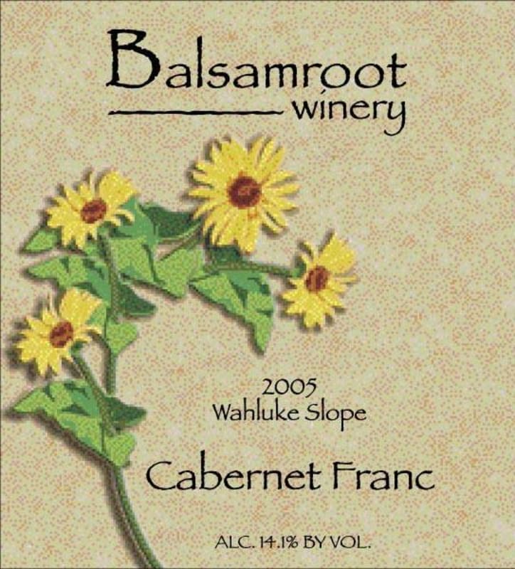 Hard Row to Hoe Vineyards Balsamroot Winery Cabernet Franc 2005 Front Label