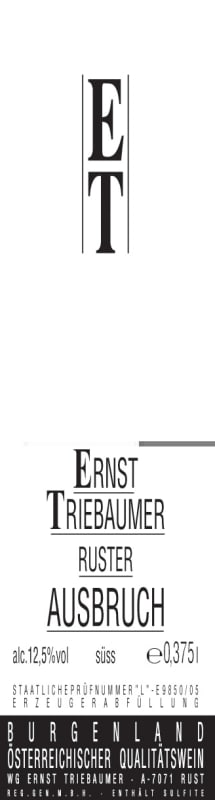 Ernst Triebaumer Ruster Ausbruch 2006 Front Label