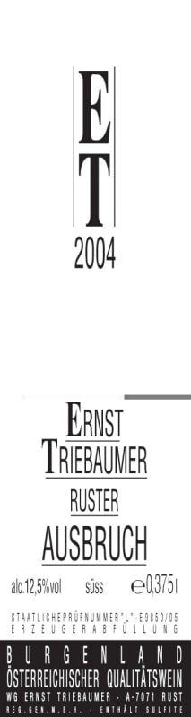 Ernst Triebaumer Ruster Ausbruch 2004 Front Label