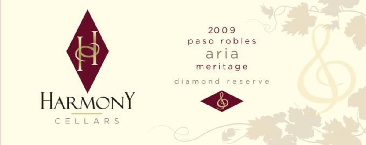 Harmony Cellars Diamond Reserve Aria Meritage 2009 Front Label