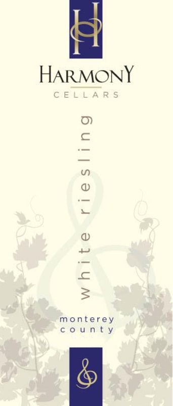 Harmony Cellars White Riesling 2014 Front Label