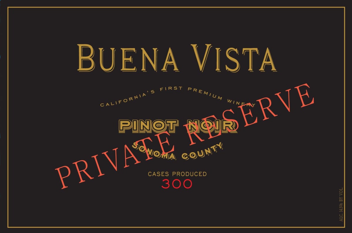 Buena Vista Private Reserve Pinot Noir 2013 Front Label