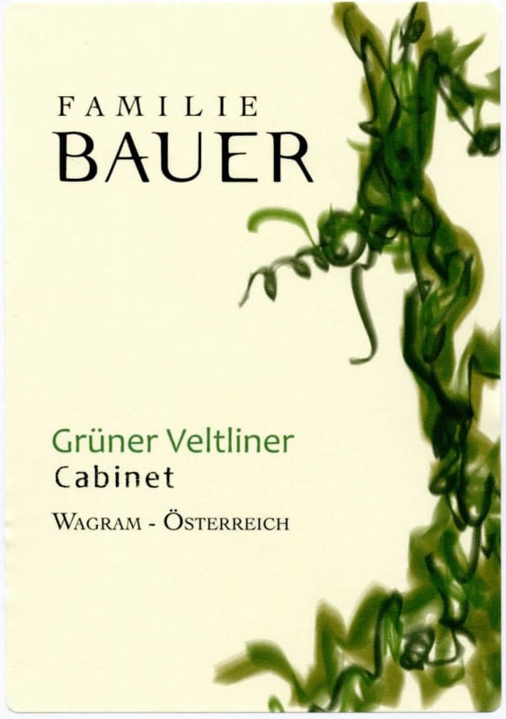 Weingut Familie Bauer Cabinet Gruner Veltliner 2015 Front Label